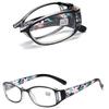 Flower Printed Elderly Reading Eyewear Zinc Zinc Alloy Anti Blu-ray Eyewear Folding Presbyopic Glasses  Gift