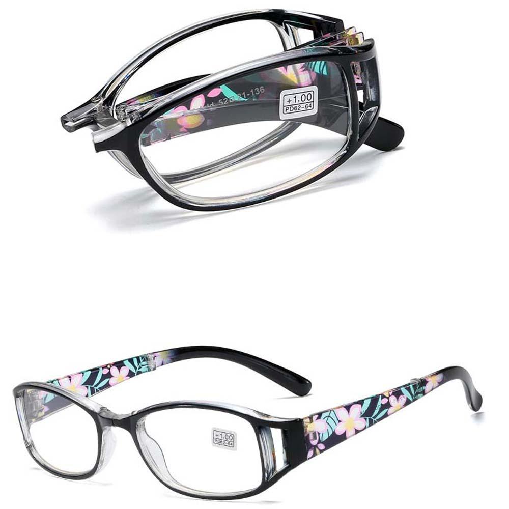 Flower Printed Elderly Reading Eyewear PC Anti Blu-ray Eyewear Folding Presbyopic Glasses  Men