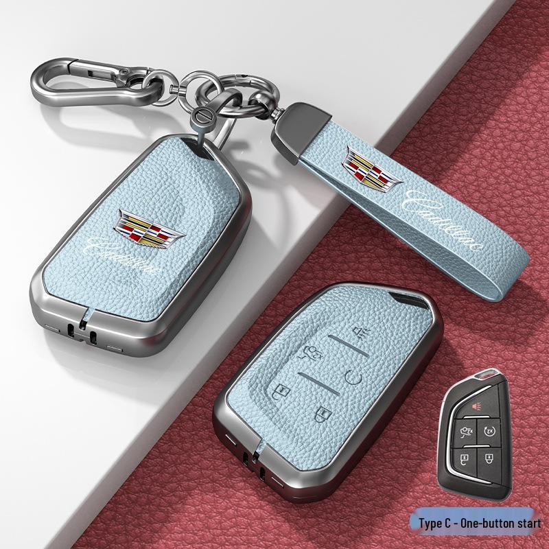 Lädernyckelskydd för Cadillac XT5/CT6/XT4/XTS och ATSL – Unisexdesign med spänne