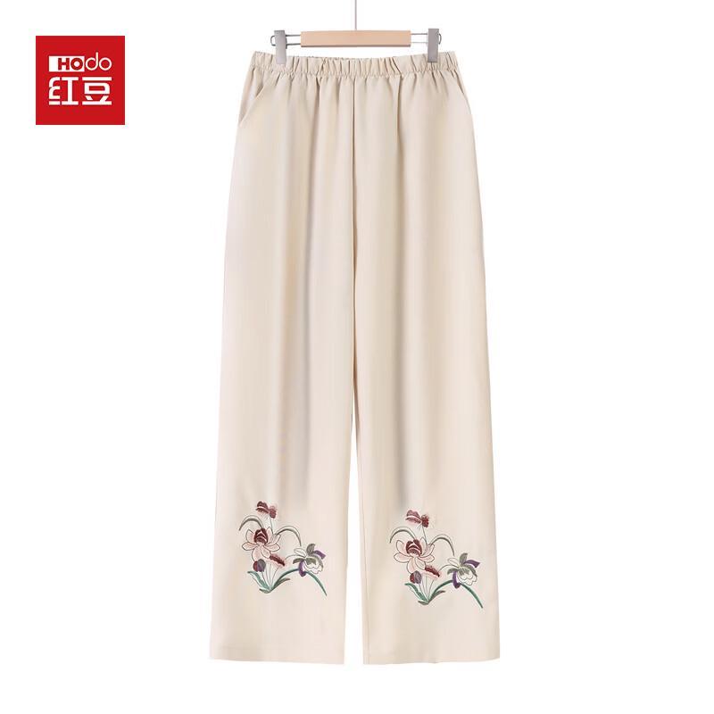 Hodo Women s Mid-High Waist Straight-Leg Embroidered Pants 2XL