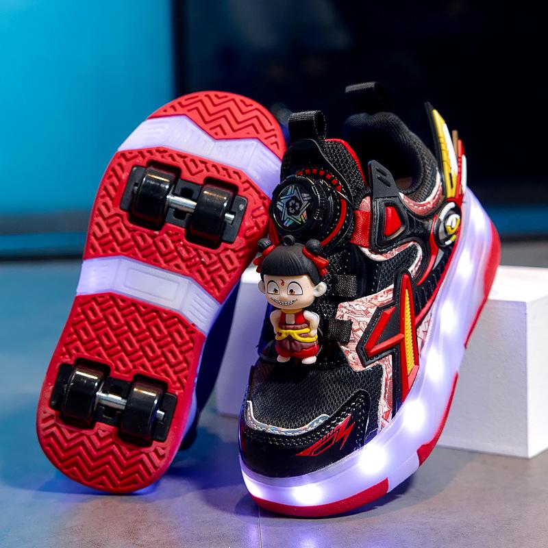 

Nezha Boys Light-Up 8-Wheel Roller Skates 28