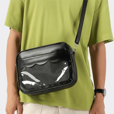 PU JK Uniform Shoulder Bag Y2K PVC Crossbody Bag Wash Bag Transparent Ita Bag  Travel