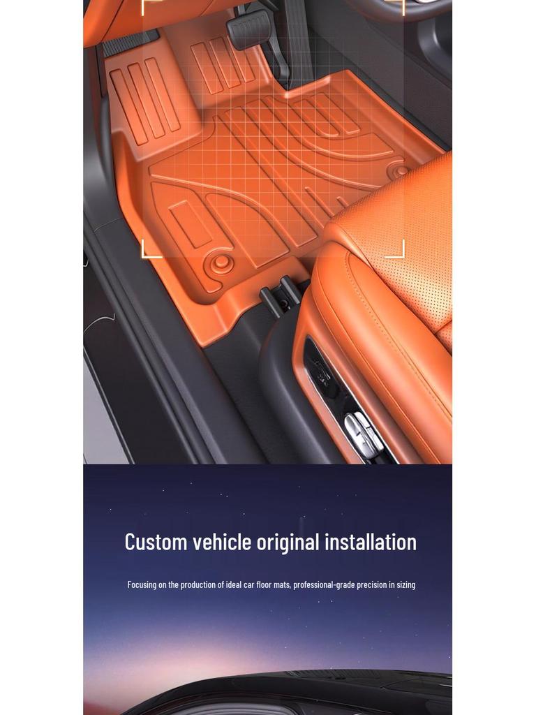 Original Car Color TPE Orange Floor Mats for Ideal L8 - Authentic Interior Decoration Accessories, New Look