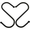 E-outstanding S Hook 12PCS 2.7 x 0.8 x 0.1Inch Black Heavy Duty Stainless Steel S-Shaped Hooks Hangers for Hanging pots and Pans, Plants, Utensils,