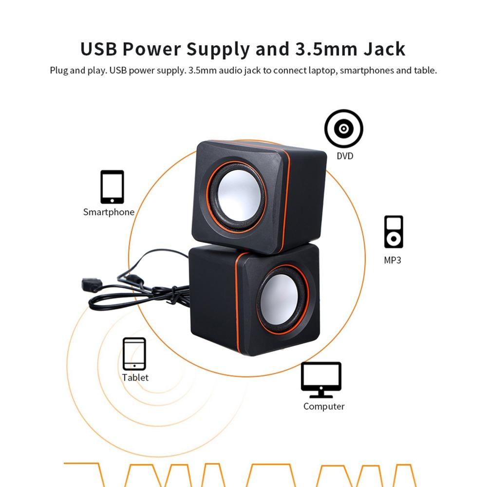 3.5mm Jack Mini Music Speaker Stereo Sound USB Speaker Plug and Play Computer Speaker  Smartphones