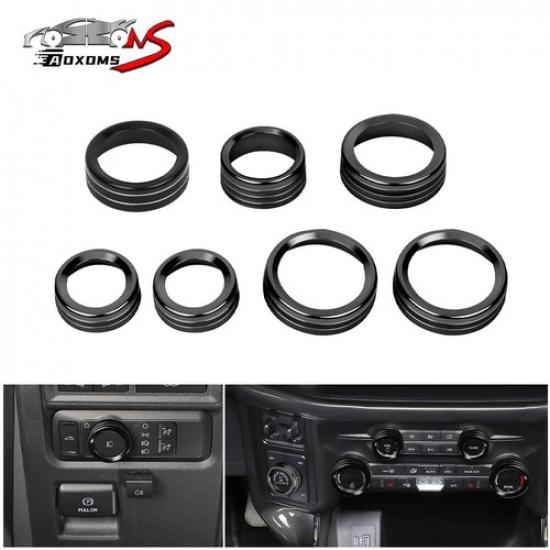 Air Conditioner Headlight 4WD Trailer Switch Knob Cover for Ford F150 2021+Black