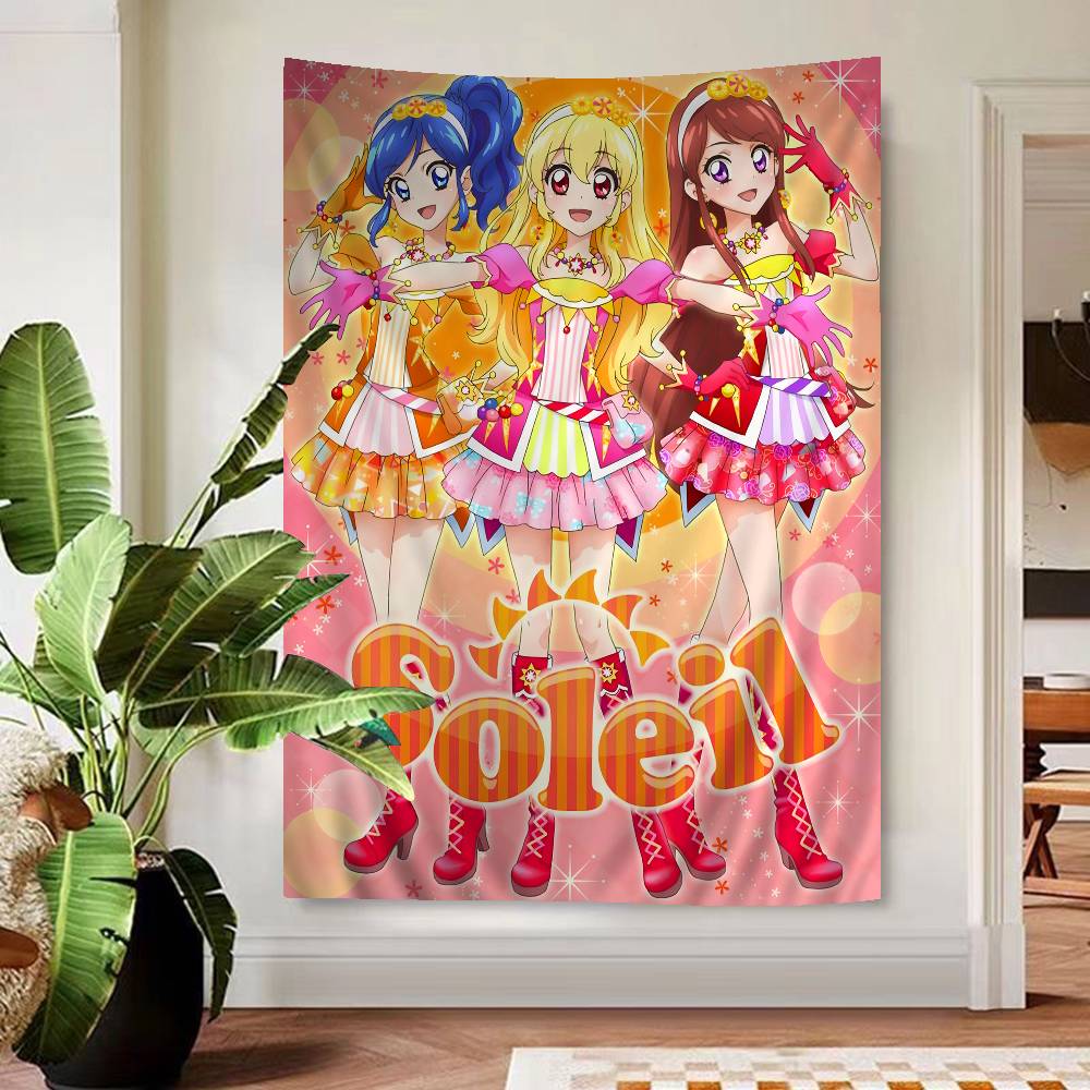 Aikatsu On Parade Anime Cartoon Tapestry Art Printing Japanese Wall Tapestry Anime Wall Hanging Home Decor