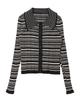 WEGO PHILLY Kardigan Jaro Korejská Velikost Černý Vícebarevný Pruhovaný Top, Pletený, Outfit, Dívčí, Ležérní, Roztomilý, Styl, Dárek, Prezent, Jaro, Podzim, Zima,