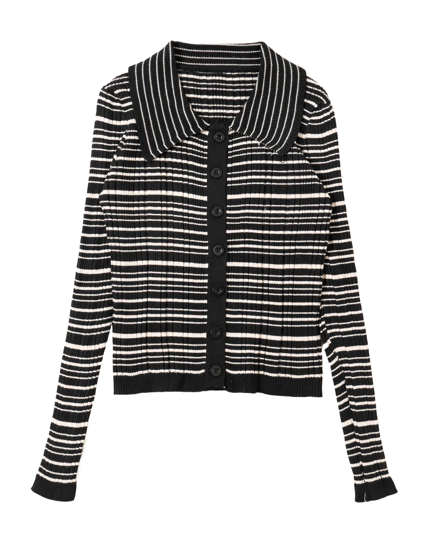 

WEGO PHILLY Cardigan Spring Korean Size Black Multi-Striped Top, Knit, Outfit, Girly, Casual, Cute, Style, Gift, Present, Spring, Autumn, Winter, чёрный