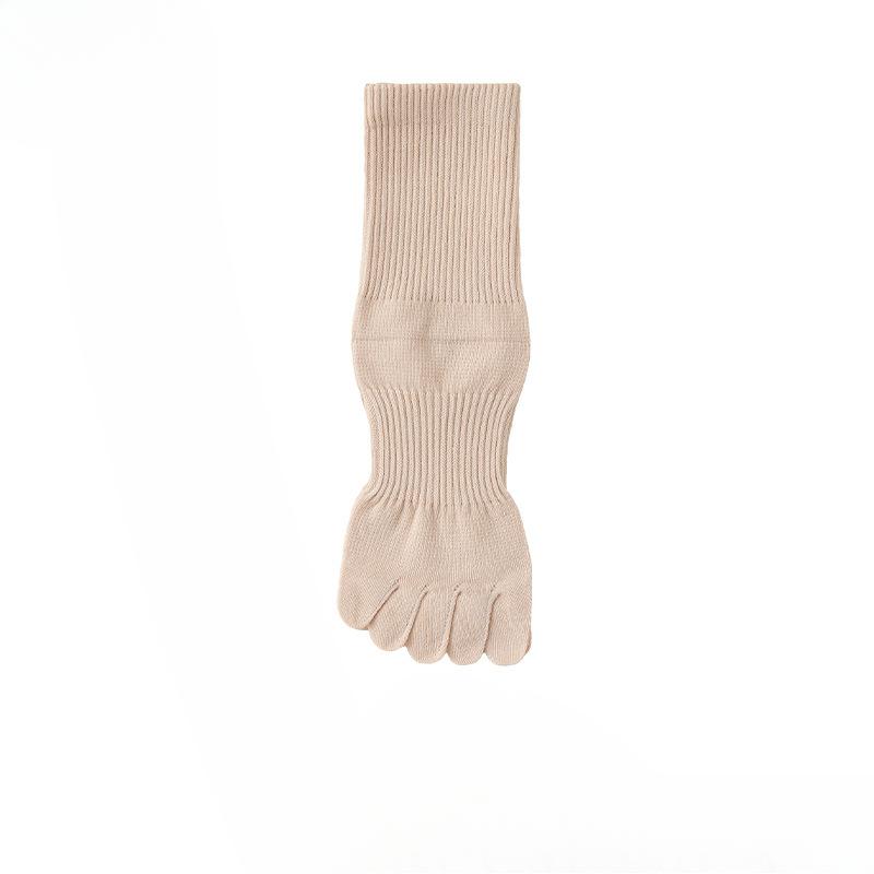 

Женские осенне-зимние носки 10A антибактериальные, против запаха, влагоотводящие, дышащие, с бесшовной резинкой на талии, носки-трубки с пятью пальцами 1 pair светло-розовый