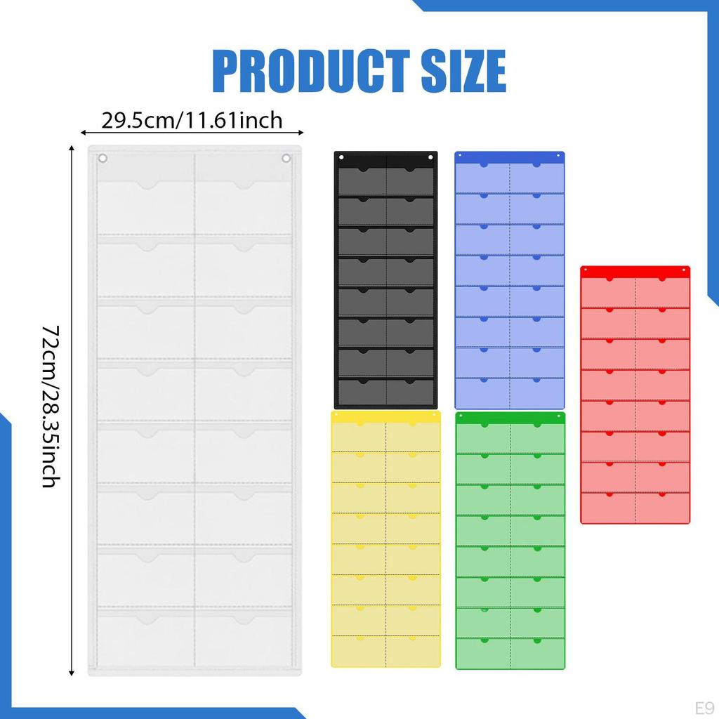 Blank Monthly Calendar Pocket Card, Space-saving, Wall Organizer for Classrooms, Homeschooling,