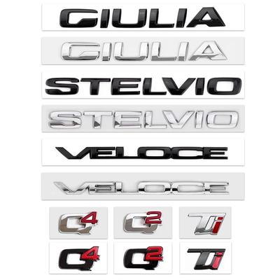 1pcs 3D Car ABS Trunk Words Letters Logo Badge Emblem Decals Sticker For Giulia Stelvio Q2 Q4 Ti Veloce Accessories
