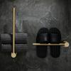Tuqiu Brushed Gold Towel Hanger Wall Mounted Brass Towel Rack Bathroom Towel Holder Brass Towel Bar Rail Brief Towel Holder