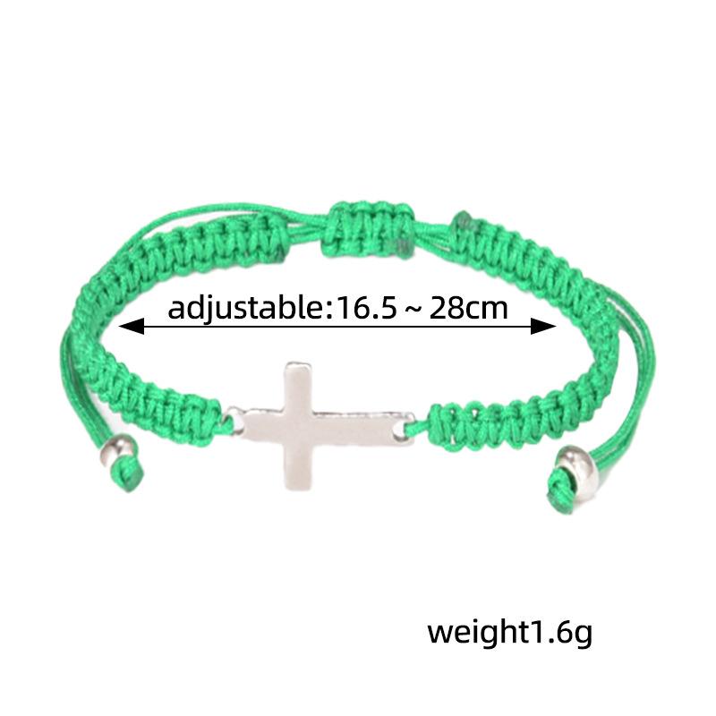 Handmade Woven Titanium and Steel Cross-shaped Bracelet Jewelry for Couples, Bracelet Cord