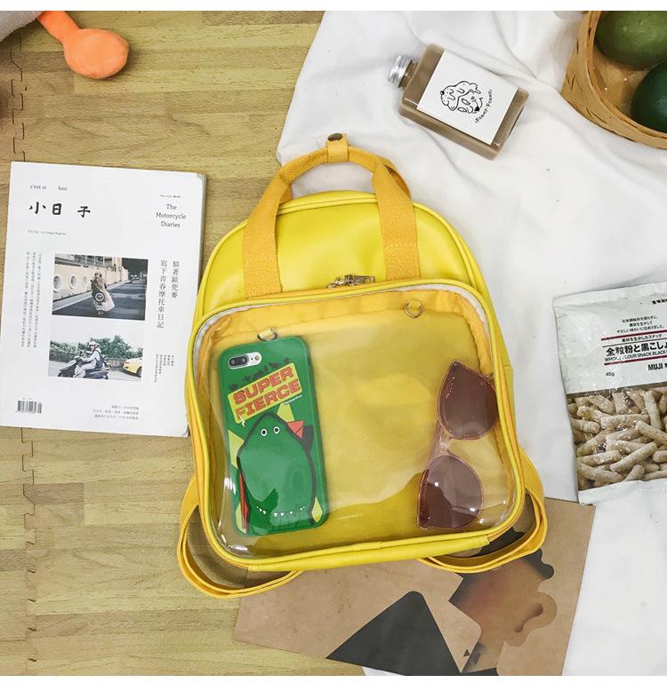 

Женская сумка 2024 года, новый модный рюкзак из ПВХ, креативный, конфетного цвета, школьный рюкзак для школьников, водонепроницаемый дорожный рюкзак жёлтый