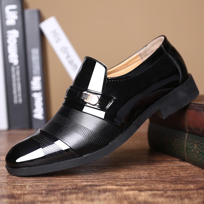 Summer leather shoes men's business dress shoes one pedal casual shoes large size wedding shoes versatile single shoes