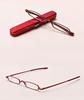 Unisex Pocket Reading Glasses Slim Mini Metal Readers with Pen Tube Case Reader Eyeglasses Diopter +1.0/1.5/2.0/2.5 Dropshipping