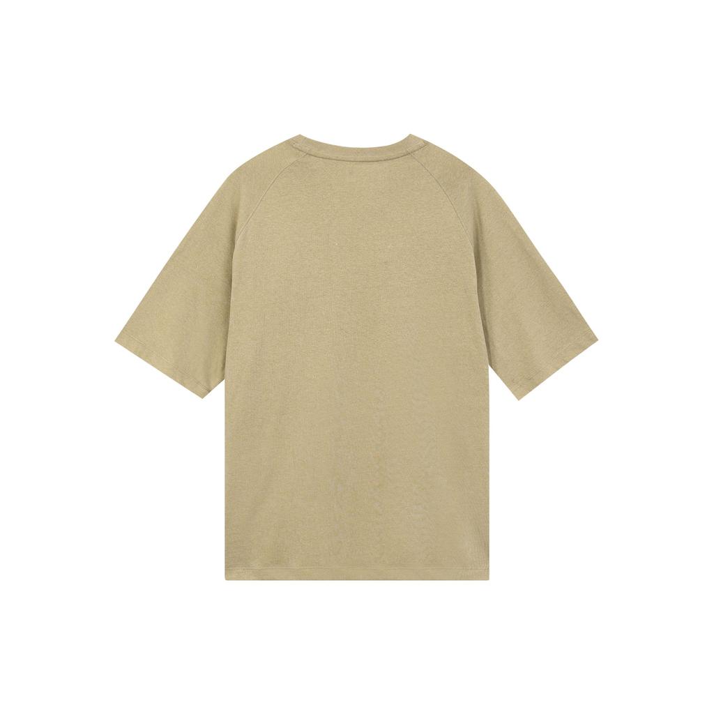 Timberland Solid Color Pocket Spliced Round Neck Pullover Short Sleeve T-Shirt Men Tops Khaki A6Q9W-DH4