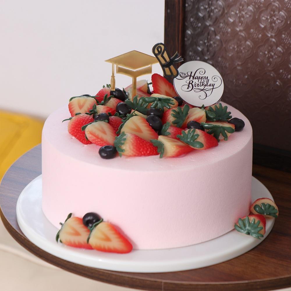 Acrylic Congrats Cake Topper Black Gold Bachelor Hat Cap Cake Decoration  Birthday