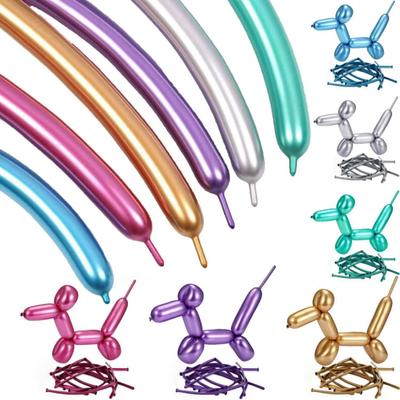 100 globos largos de bricolaje con forma de arcoíris que se retuercen para modelar animales, globos de látex gruesos para Navidad, globos de colores surtidos