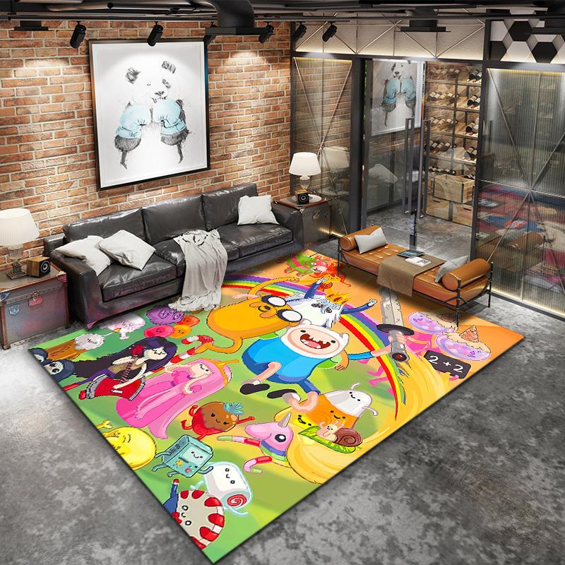Adventure Time Carpet Rug For Living Room Bedroom Home Sofa Decoration Kids Play Nonslip Floor Mat