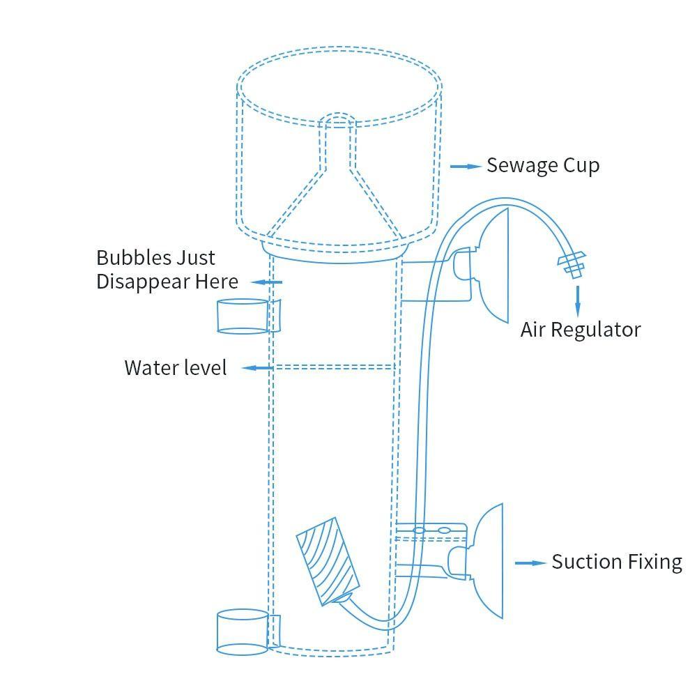 Plastic Aquarium Protein Skimmer Wall Mount Pneumatic Protein Separator Pneumatic Filter Aquarium