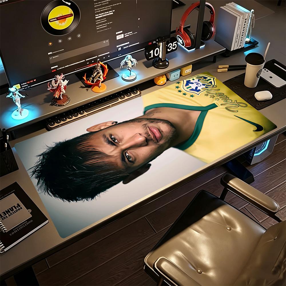 Brazilian Football Star Customized Name Mouse Pad Keyboard Mat HD Print Desk Pad Non-Slip Rubber Base Perfect for Office Desktop Supplies School Home