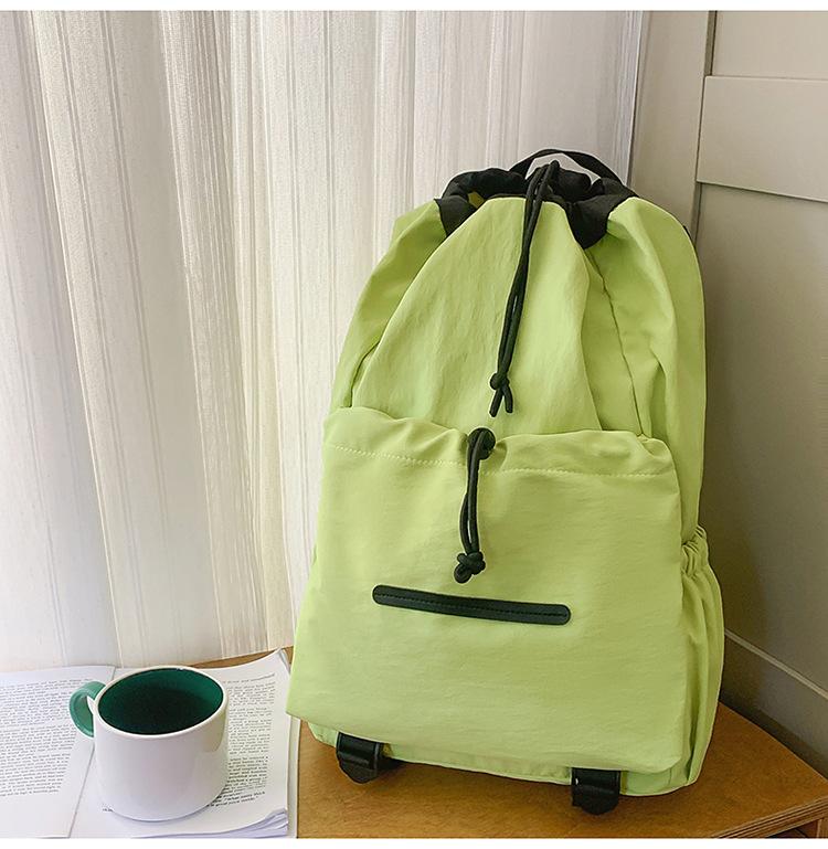 Schoolbag Korean Ins New Drawstring Large Capacity Junior High School High School University Student Backpack Lightweight Quick Drying Backpack