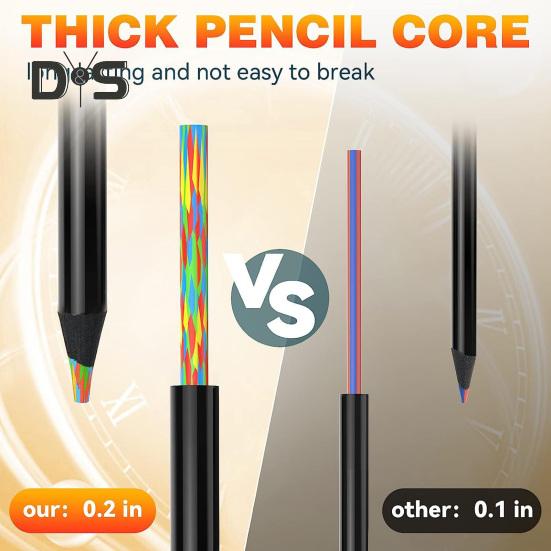 8/12Pcs Gradient Rainbow Pencil Set Kids Adults Giant Colored Pencils Artwork Coloring Sketching Pencil Art School Supplies