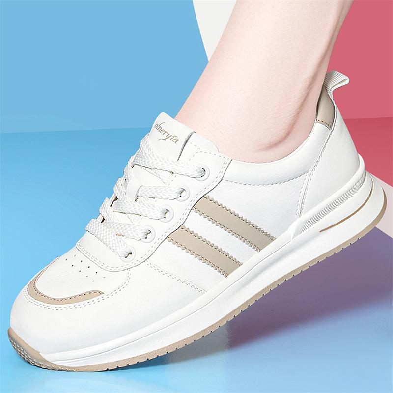 Autumn new women's shoes, athleisure white shoes, Korean version of the trend, thick-soled flat daddy shoes, board shoes