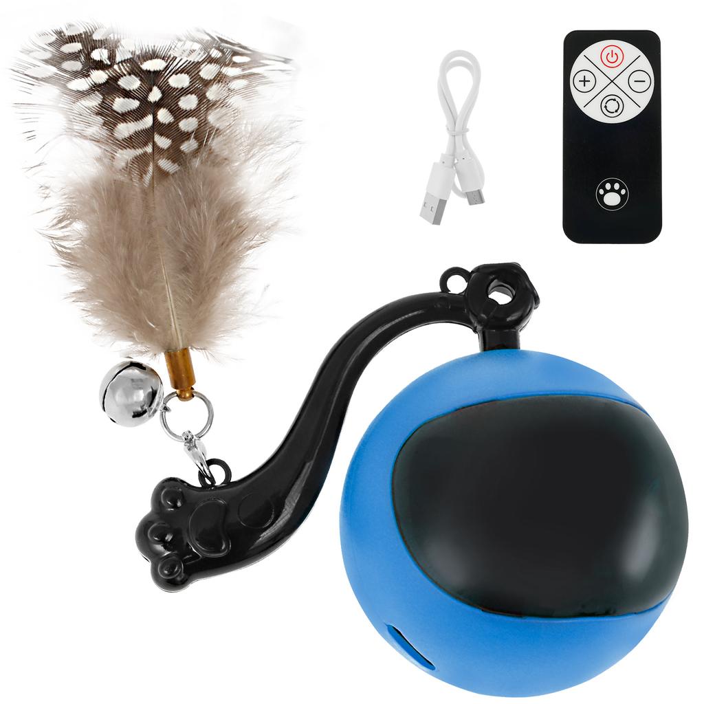Elektryczna inteligentna zabawka dla kotów Piłka dla kotów Interaktywny pilot zdalnego sterowania Aktywowany ruchem Trening piór Naśladuj mysz Zabawki dla zwierząt