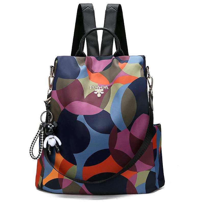 Women's Vintage Oxford Anti-theft Backpack with Pendant – Large Capacity Fashion Schoolbag & Shoulder Bag