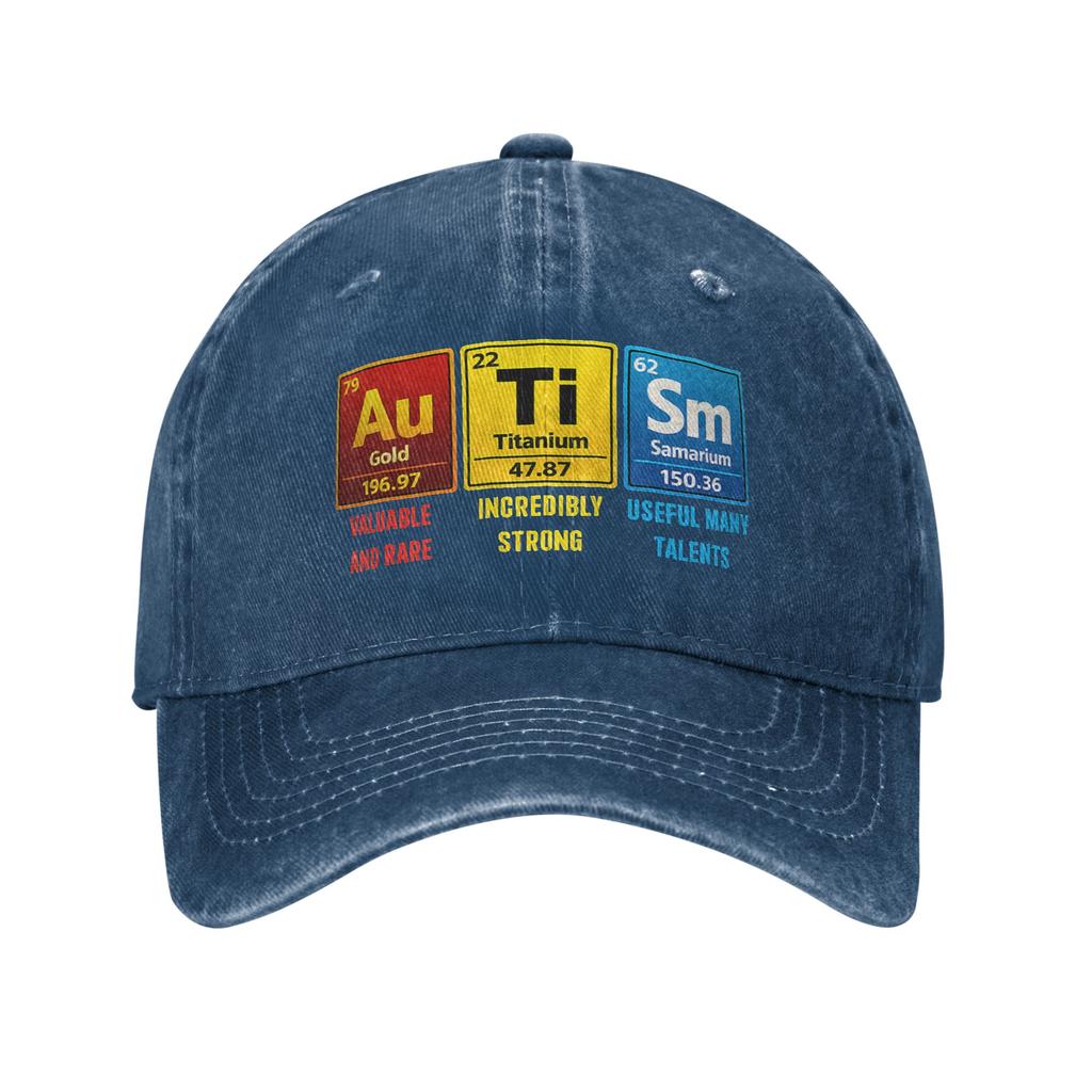 Autism EleUnisexts Periodic Table Awareness ASD Fashion Baseball Cap Hats Visor Protection Snapback Cotton tops gorras