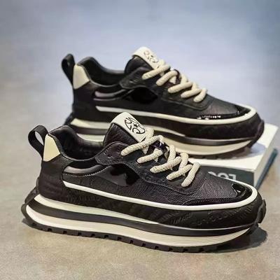 New Breathable Leather Sports Shoes for Men In Spring, Versatile Thick-soled Casual Shoes for Men H715