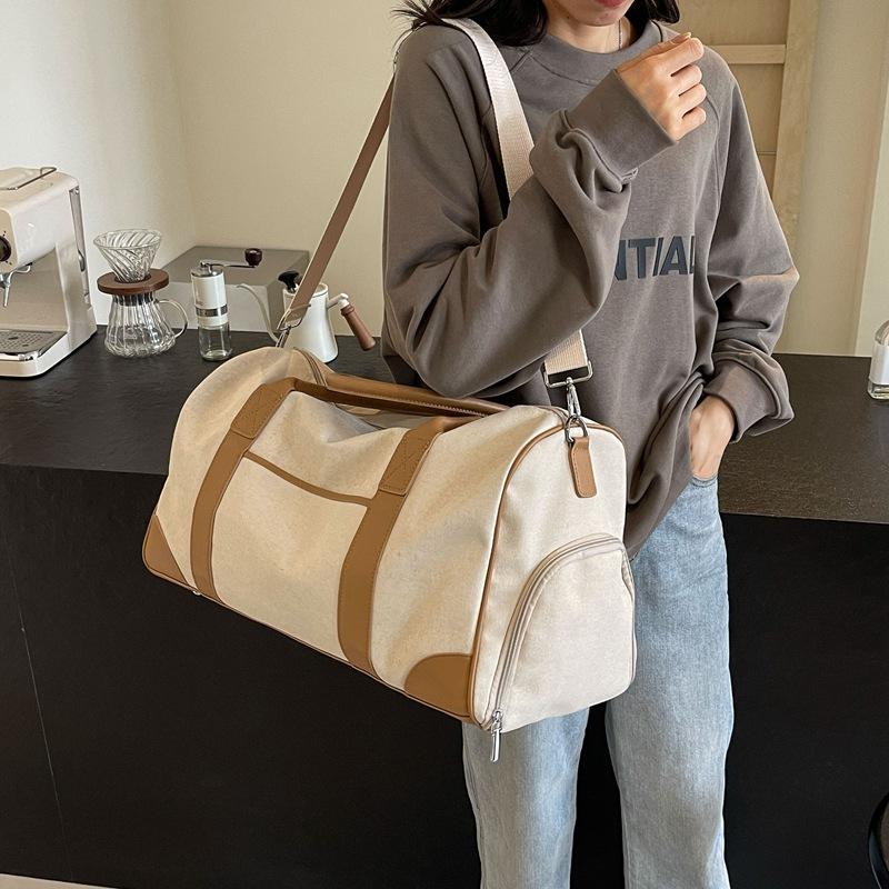 Grote Reistas met Grote Capaciteit, Buitenreiskoffer, Sport- en Fitnesstas voor Vrouwen, Handgedragen Retro Canvas Tas voor Mannen