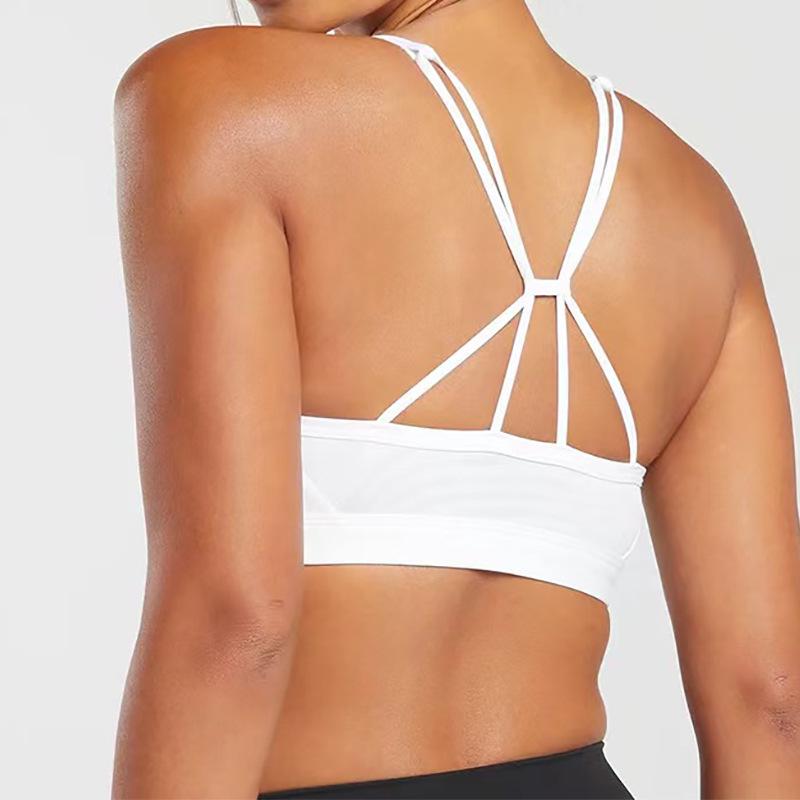 

Женский сексуальный топ для йоги с перекрещенной спиной - Одежда для бега и фитнеса высокой интенсивности Small белый