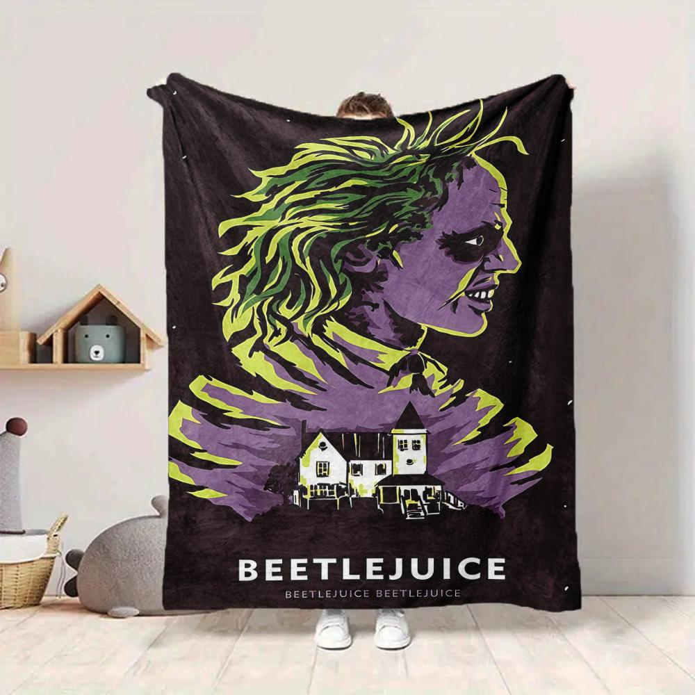 1pc BEETLEJUICE Blanket Lightweight Flannel Throw For Sofa, Bed, Travel, Camping, Livingroom, Office, Couch, Chair, And Bed