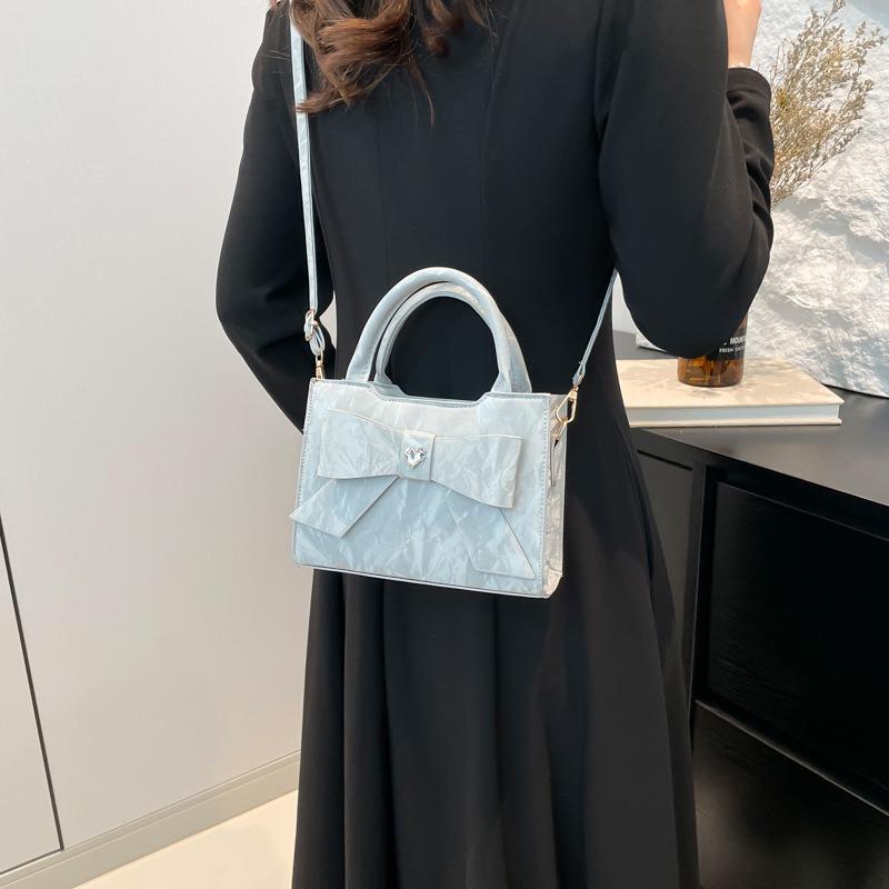 Premium sweet bow bag women's new niche handbag shoulder messenger bag small square bag