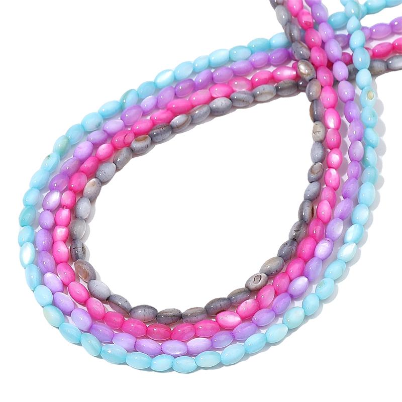 80Pcs Natural Shell Colored Rice Beads For DIY Necklace Bracelet Earrings Jewelry Making