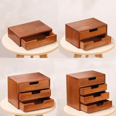 Vintage Holz Schubladen Organizer - Mehrschichtige Desktop Aufbewahrung für Make-up/Schmuck, Rustikales Schlafzimmer & Badezimmer Dekor Stapelbares Design