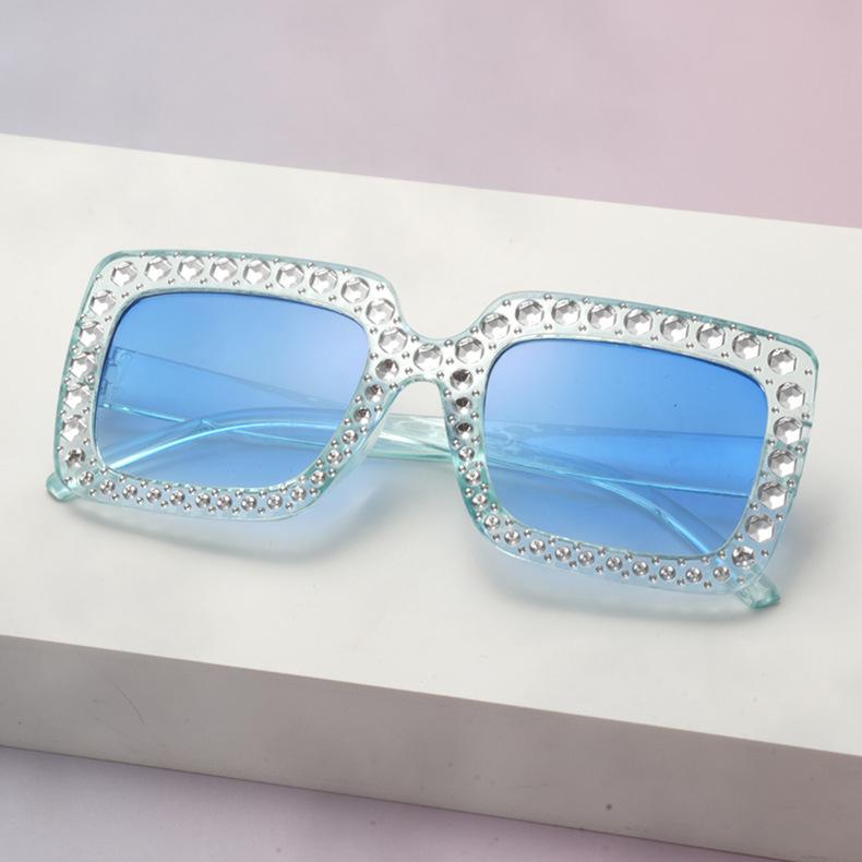Women'S Uv-Proof Sunglasses Fashion Large-Frame Diamond-Encrusted Sunglasses Women'S Outdoor Sunscreen Glasses