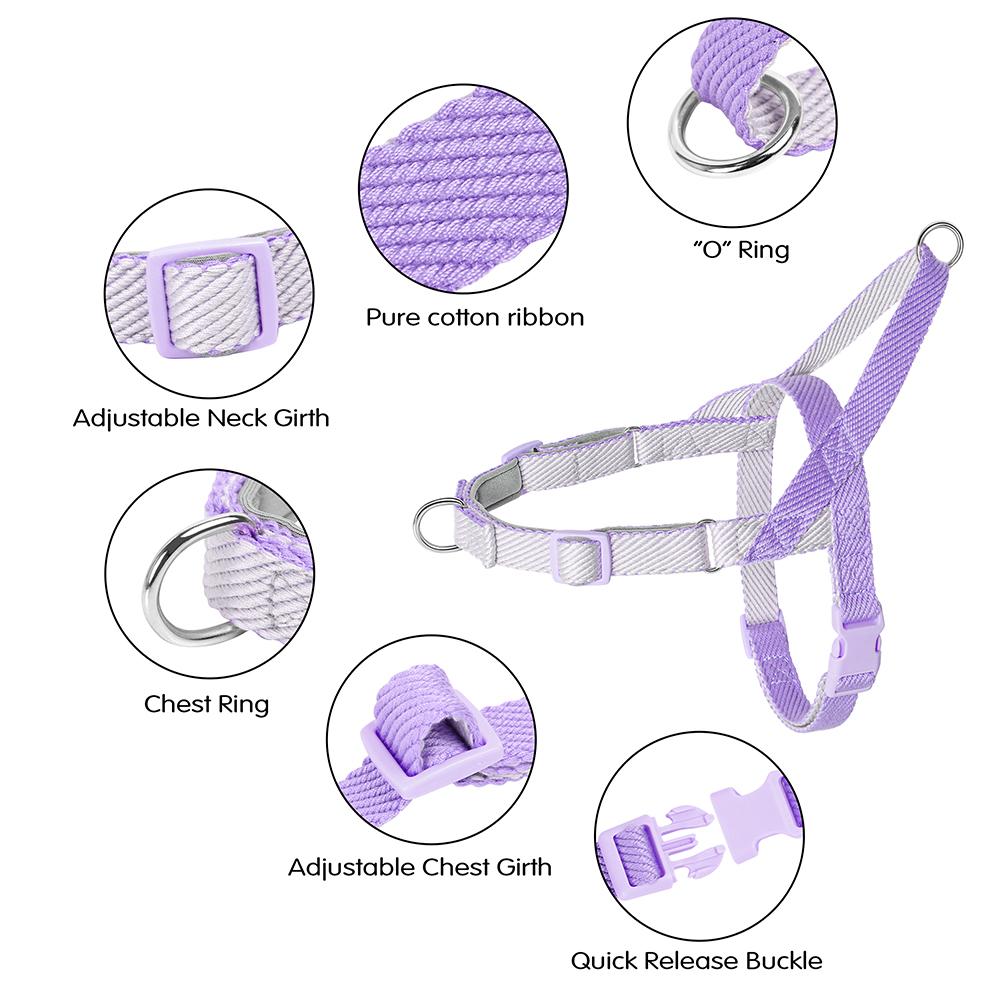 No Pull Dog Harness Leash Nylon Small Dogs Harnesses Adjustable Pet Puppy Vests Lead Rope for Small Medium Dogs Chihuahua Pug