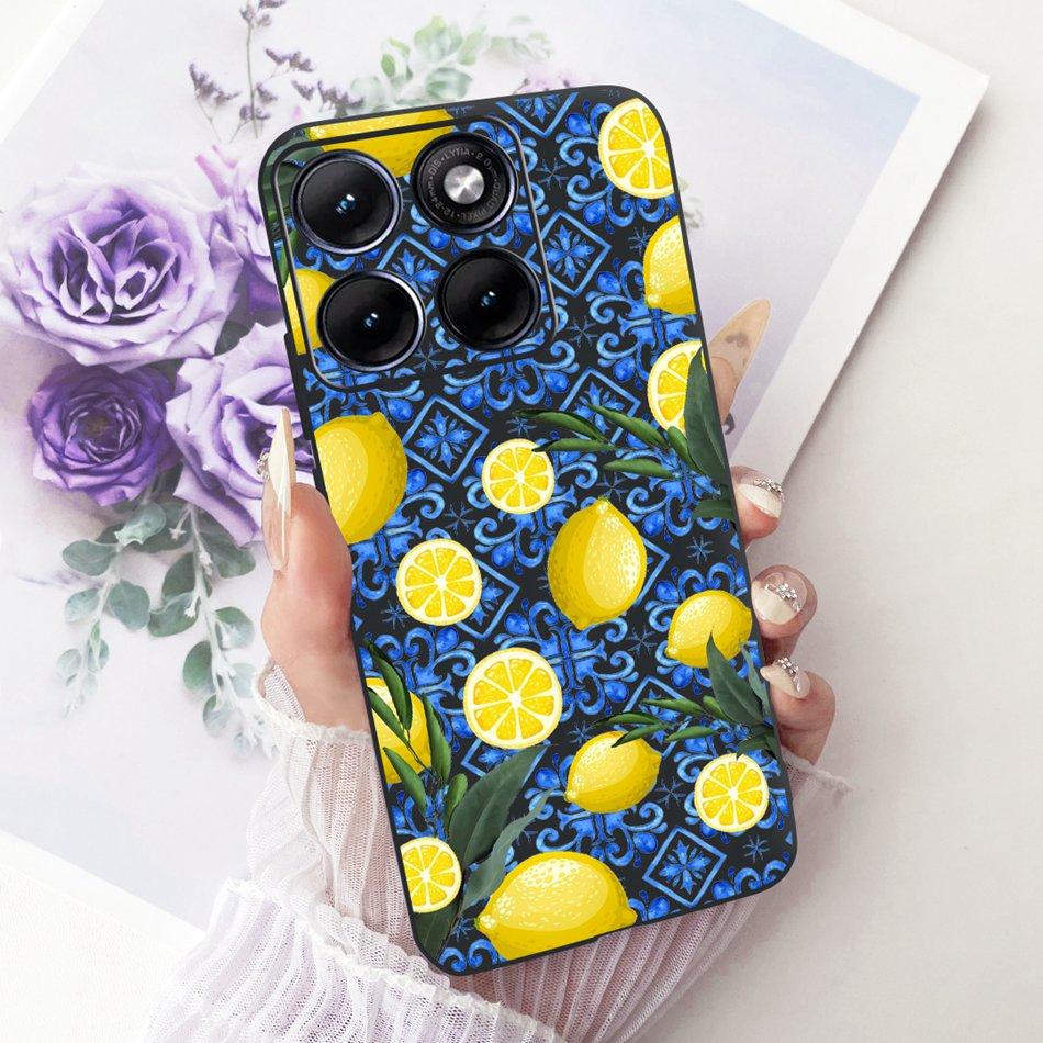 Für Motorola Edge 70 Fusion Niedliche Blume Schmetterling Katze Bemalte Hülle Für Motorola Edge70 Fusion 5G Schwarzes Silikon Weiche Handyhüllen