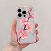 Pink Pixel Cherry Blossom Phone Case For iPhone 17 16 15 14 13 12 11 Pro Max Air 14 Plus 2 In 1 Candy Color Clear Silicone Cover