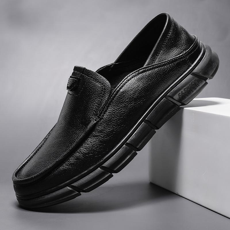 Summer Soft-faced Men's Leather Shoes Simple and Fashionable One-pedal Casual Shoes Light, Breathable, Non-slip Soft-soled Business Men's Shoes
