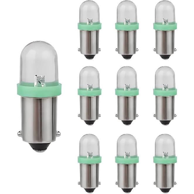 10PCS BA9S LED Car Light Bulbs, BA9 1895 1891 57 53 3893 47830 64111 No Error LED Bulb, 12V 3030-SMD 6000K Super Bright Car Interior Bulb for License зелёный