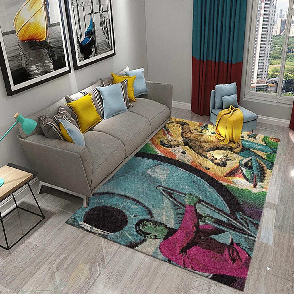 Classic Retro Poster Carpet for Living Room Bedroom Mat Home Decor Childrens Room Floor Rug Bathroom Mat Doormat Entrance Carpet