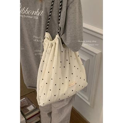 Summer Fashion Large-capacity Underarm Bag Women's 2025 New Polka Dot Chiffon Shoulder Bag Fashion Shopping Bag Bag