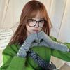 Korean Style Autumn/Winter Pearl Fingerless Touchscreen Wool Gloves for Women