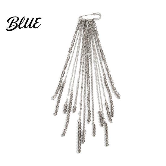 Dangle Brooch Beaded Tassel Pin Boho Chain Retro for Women
